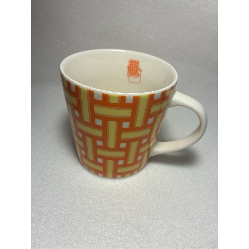 2006 Starbucks Orange Yellow Webbed Lawn Chair Coffee Mug Cup 16 Oz Retro - Picture 5 of 8